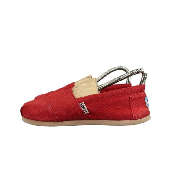 Toms Shoes Womens 6 Flats Casual Canvas Slip On Red Loafer Classic Alpargatas - Picture 4 of 12